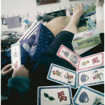 Playing games with my toddler from the couch while my sprained ankle heals