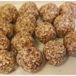 Homemade healthy raw coconut date almond rolls