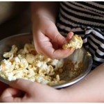 Favorite popcorn recipe with nutritional yeast, coconut oil, and fax seed oil