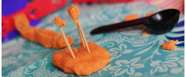 Orange Play Dough Birthday Cake